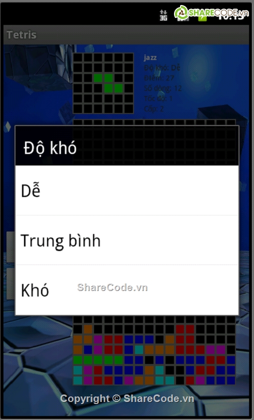 Đồ án,Tetris,đồ án tốt nghiệp,ứng dụng android,Đồ án Java